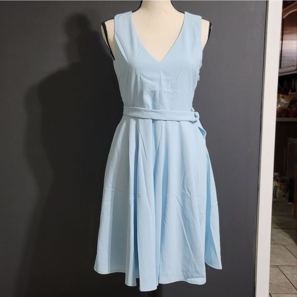 Lucy Paris Blue Sleeveless Fit-and-flare Dress Size Small US 4/6 - Picture 7 of 11